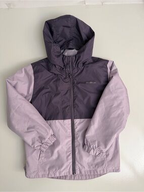Eddie Bauer Girls Two-Tone Purple Hooded Jacket
